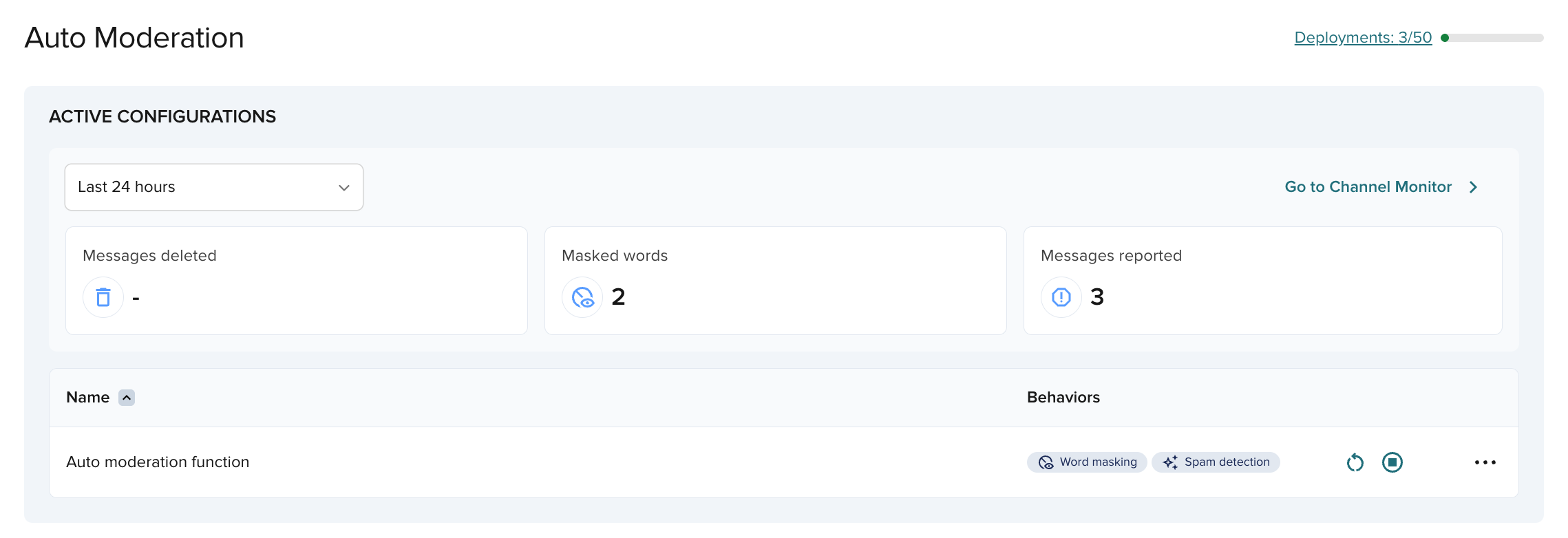 Active auto moderation function