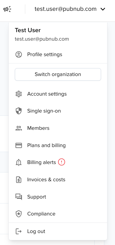 Alert badge in the My Account menu