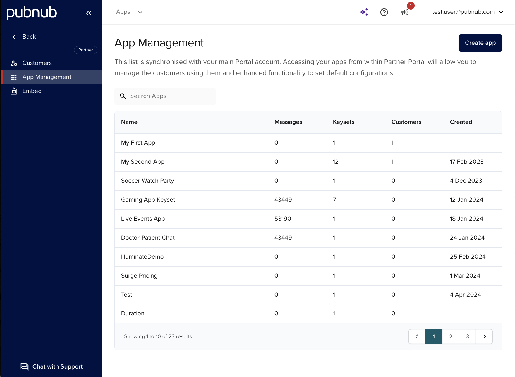 App Management view