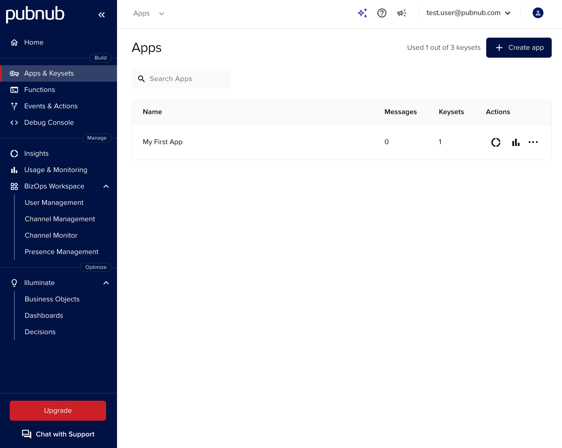 Admin Portal Apps screen with top-bar Apps dropdown