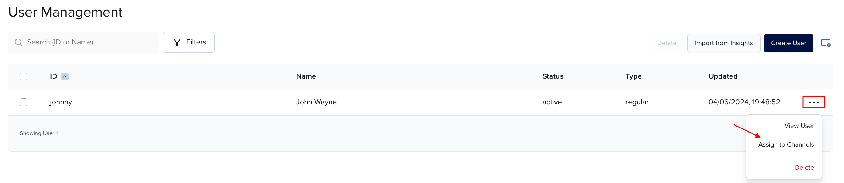 Assign to channels