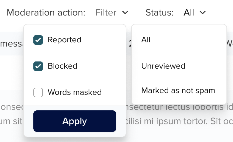 Auto moderation filters