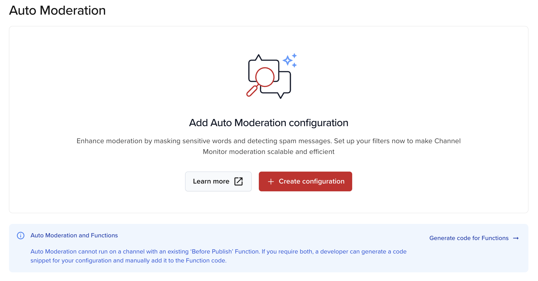 Create configuration button