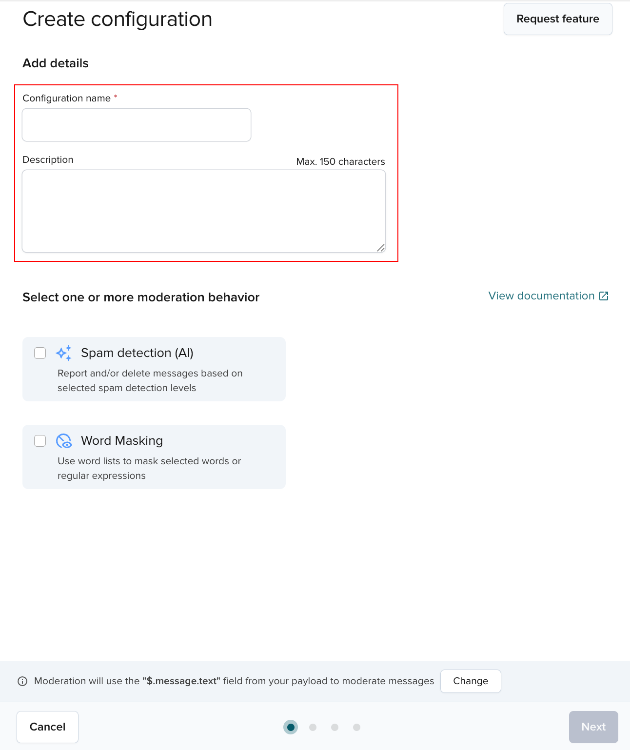 Create configuration wizard