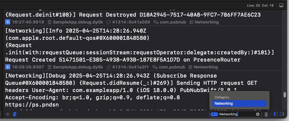 Filtered logs