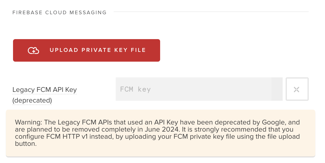 Firebase Cloud Messaging - Admin Portal settings