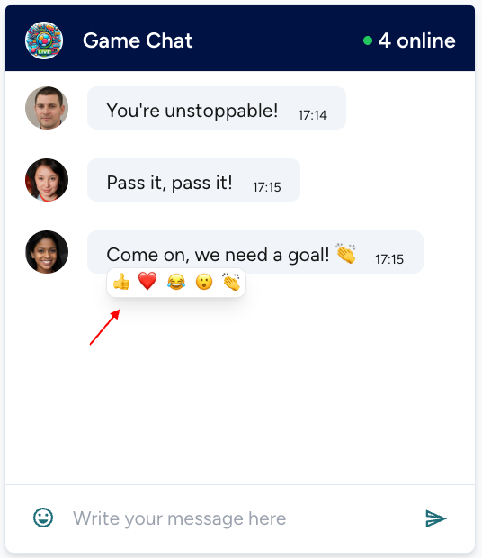 Message reactions
