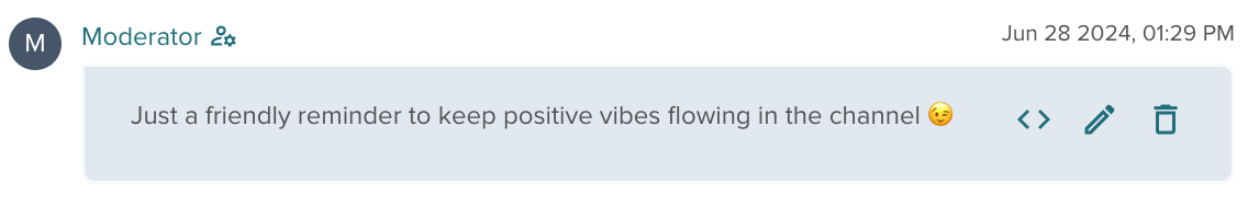 Moderator&#39;s message