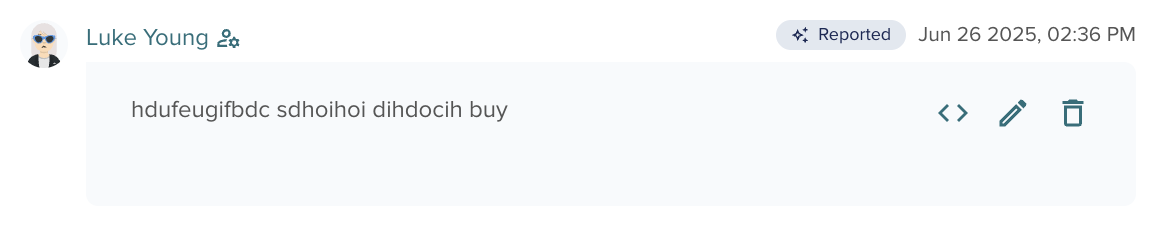 Reported label