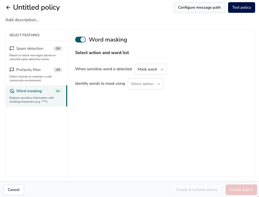 Word masking