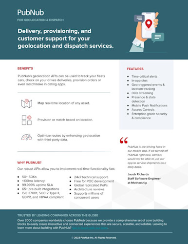 PubNub for Geolocation & Dispatch