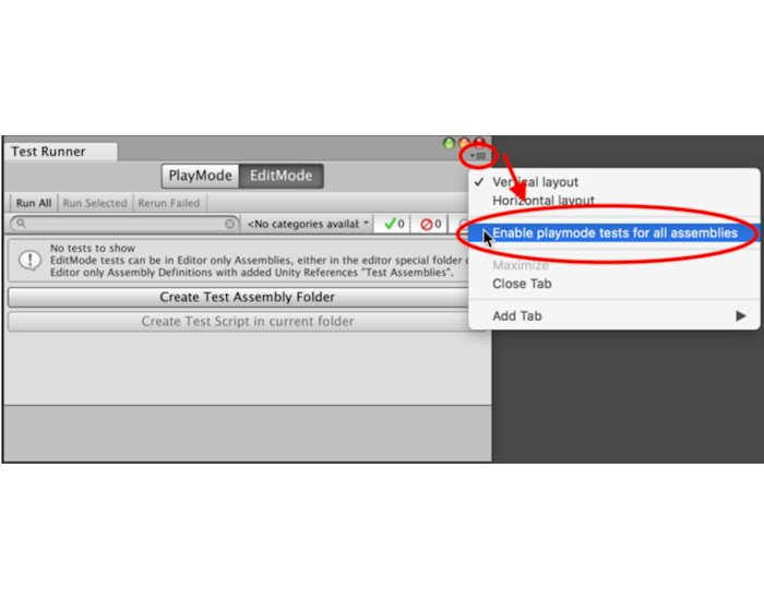 Unity sample app: Enable playmode tests for all assemblies