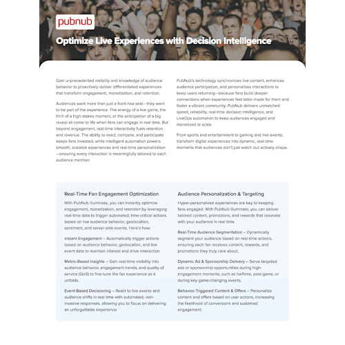 PubNub for Optimizing Live Experiences