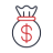 Money bag emoji with a dollar sign, indicating financial themes or transactions.