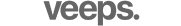 Veeps Logo Black and white logo with the word 'Veeps' in stylized font.