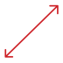 Red and black arrows diagonally connecting two outlined squares on a plain background.