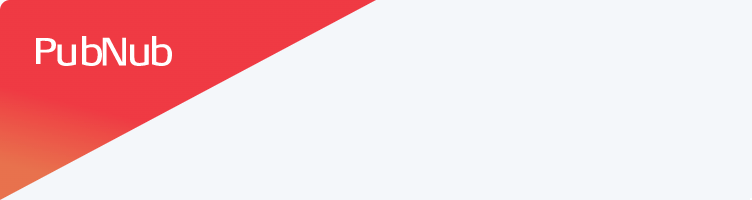 PubNub Banner vs Box Logo of PubNub on a white and red gradient background.