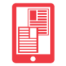 Tablet with news News article layout on a mobile device screen.