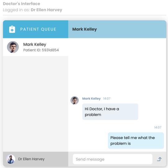 Live chat image showing the chat app UI