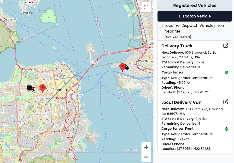 Transport and Logistics Demo Screenshot