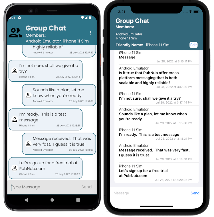 Cross platform chat app SDK for Android and iOS