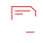 Red abstract icon resembling a document with lines and a folded corner.