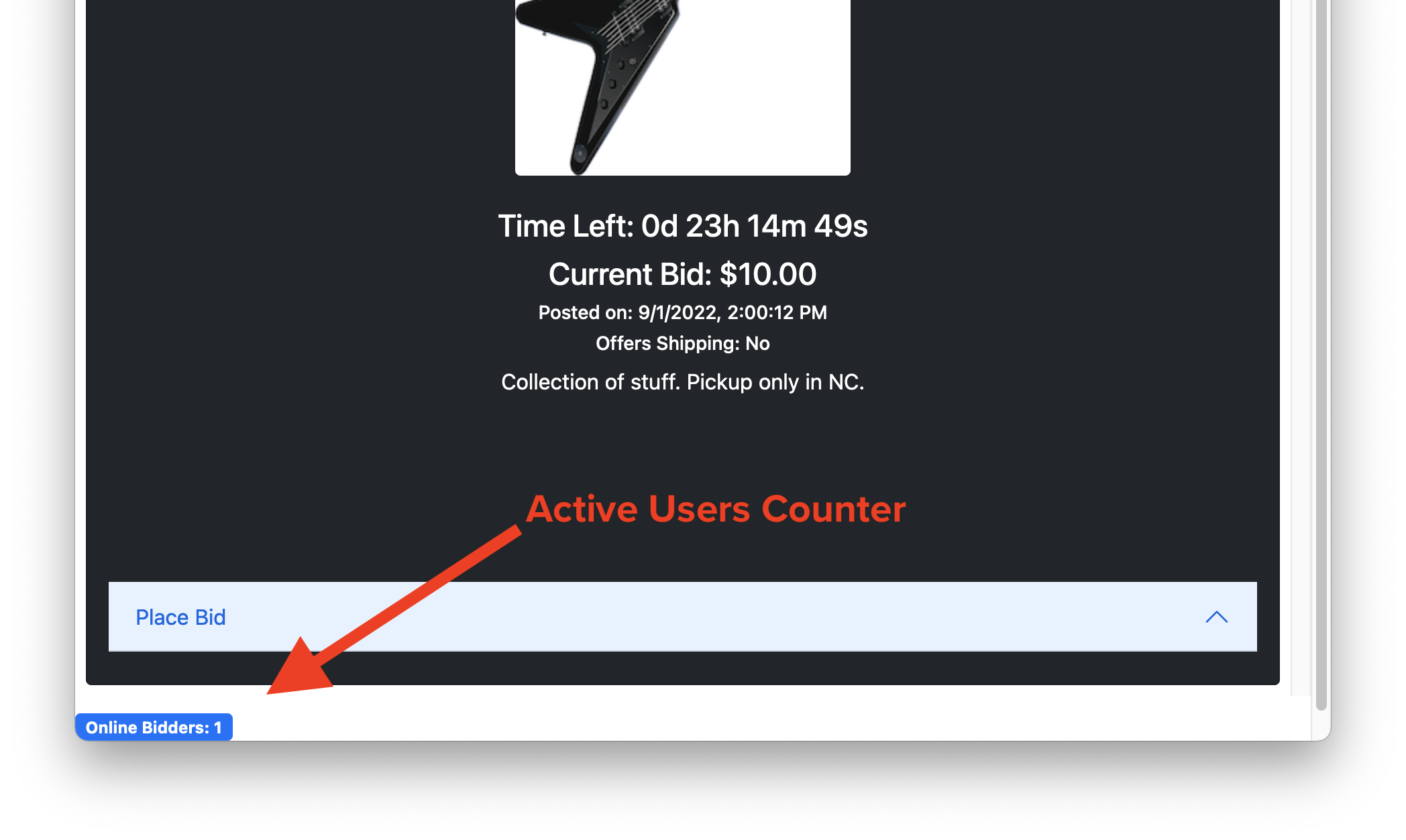 Real-time user counter with highlighted count for tracking website visitors.