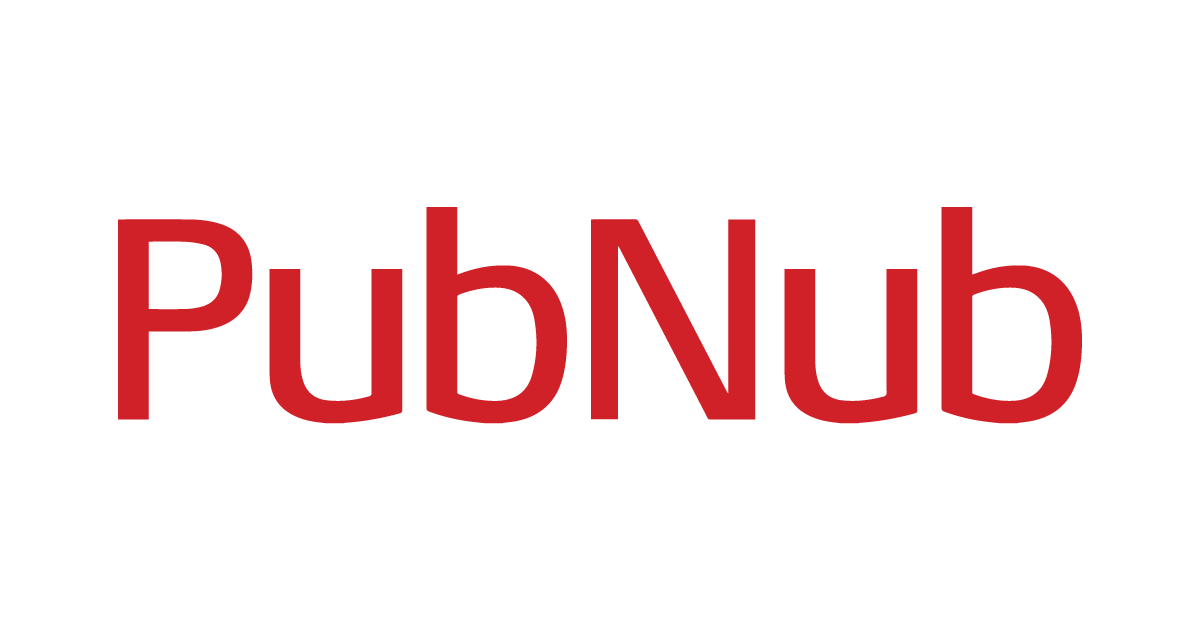 pubnub share PubNub logo in red font on a white background.