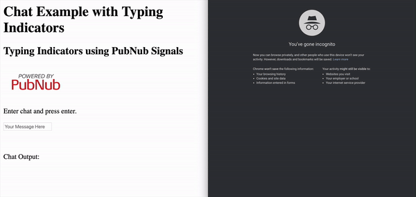 Typing Indicator Demo with PubNub Signals