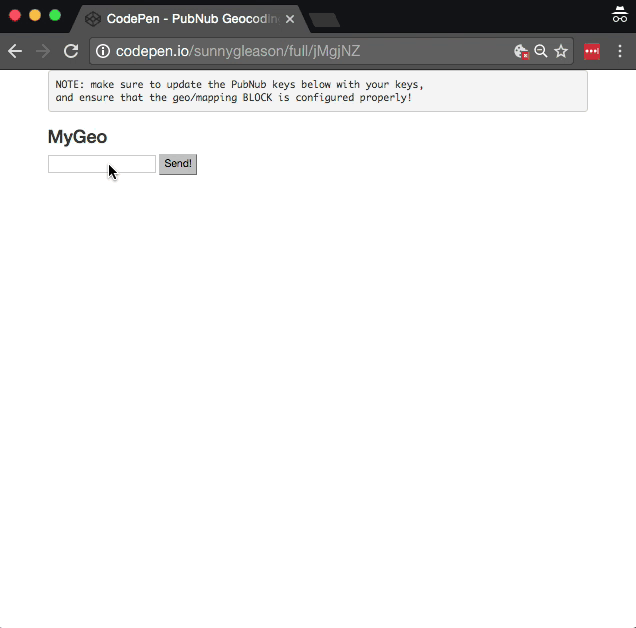 Add Geocoding, Mapping with Mapbox & PubNub BLOCKS
