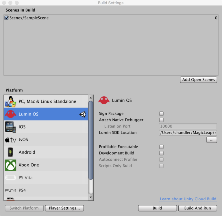 Build settings
