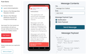 Preview of Mobile Push Gateway Demo demo