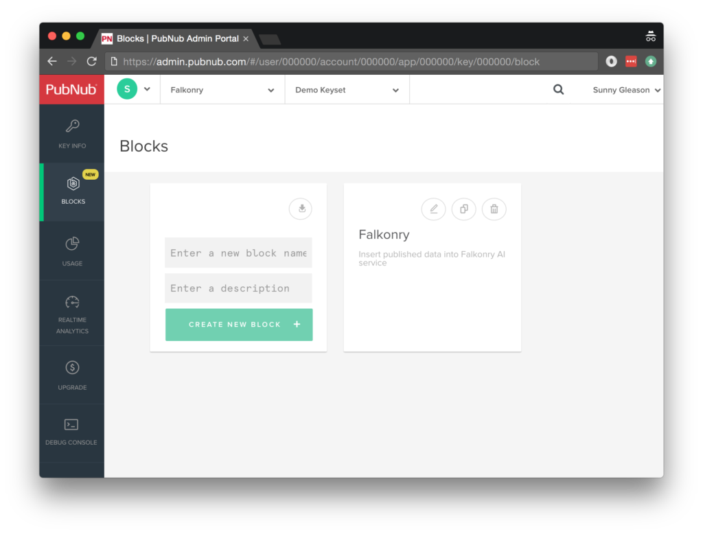 Create a new block for Falkonry