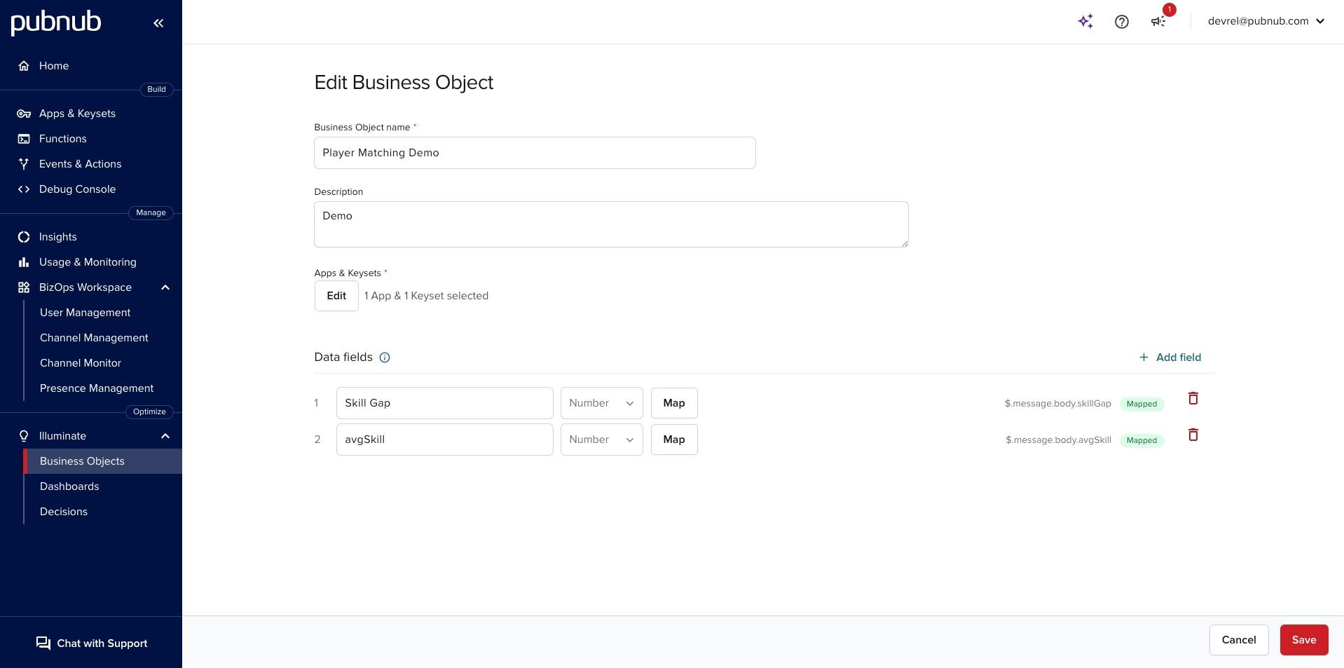 Create business object