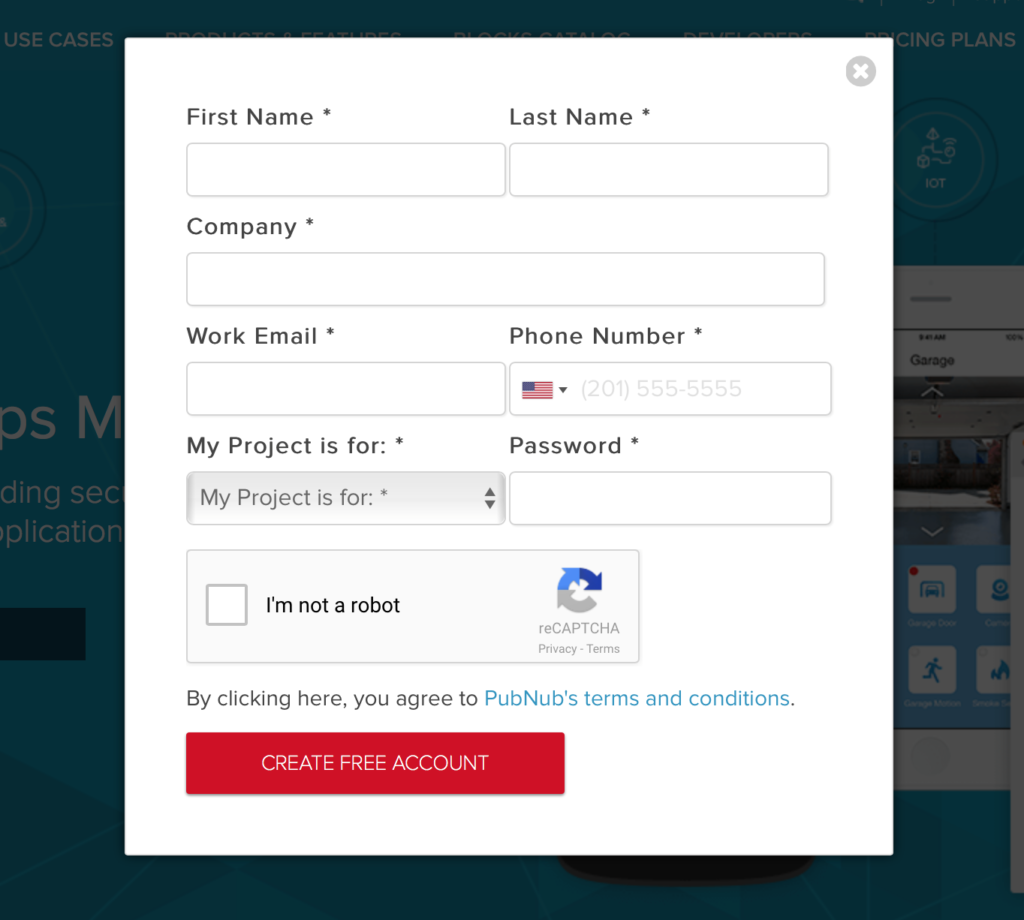 Create a PubNub Account