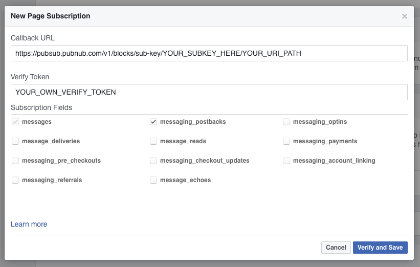 verify token new webhook