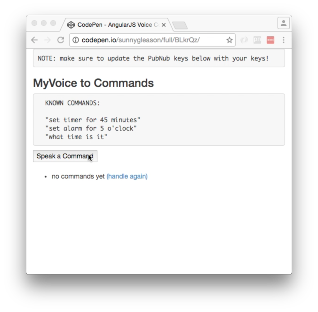 Speech Commands UI