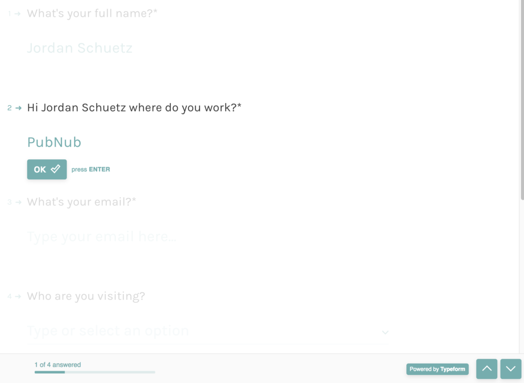 Typeform dashboard