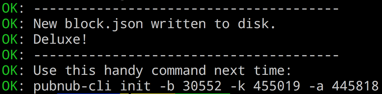 pubnub-cli init command