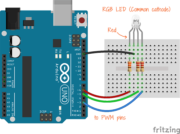 arduino uno rgb led circuit