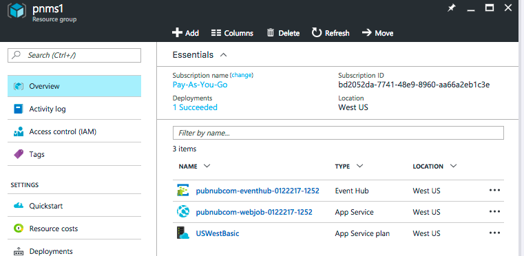 PubNub Azure Event Hubs Demo