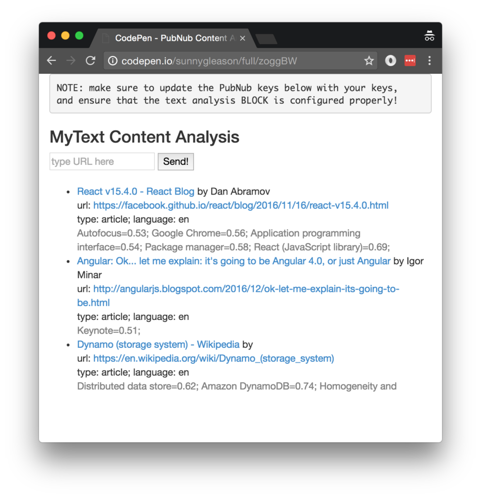 Diffbot App UI