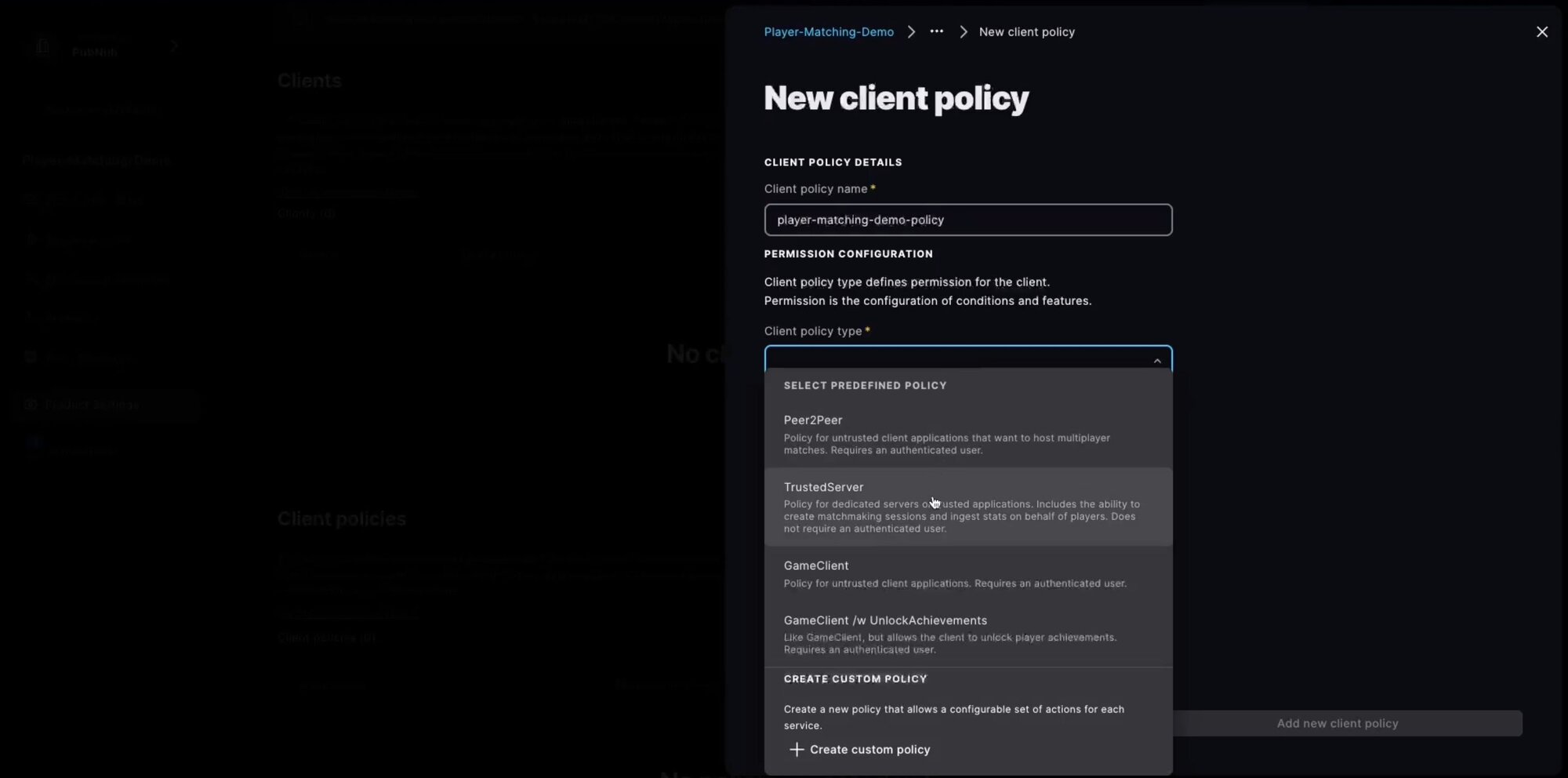 Add policy EOS dashboard