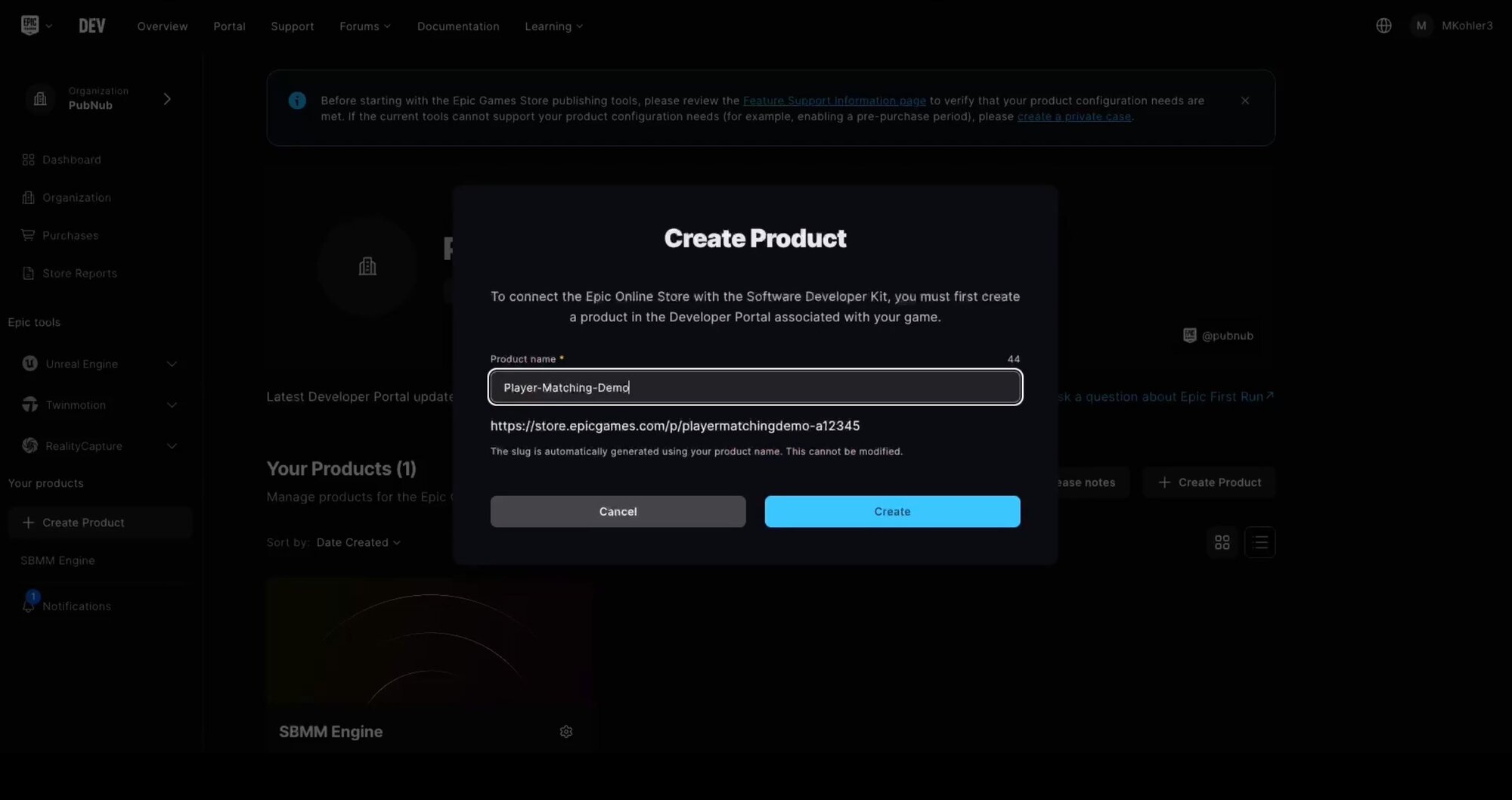 Create product EOS dashboard