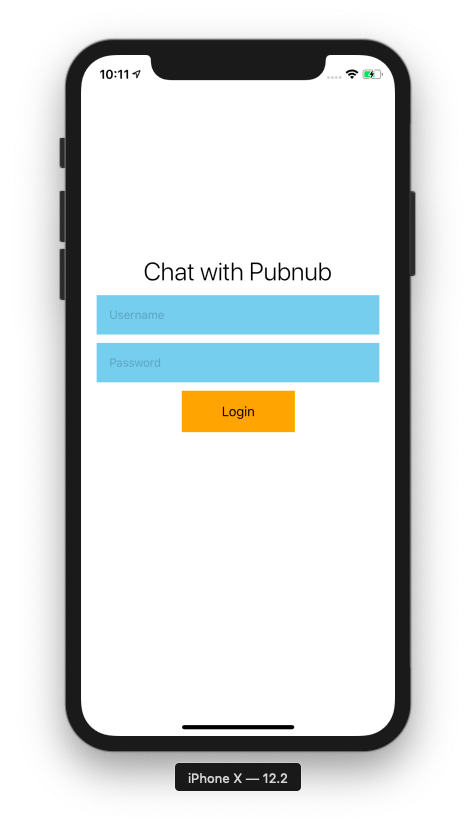 User Auth screen for Chat