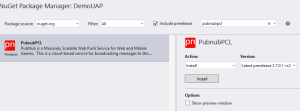 Select the PubNub NuGet package