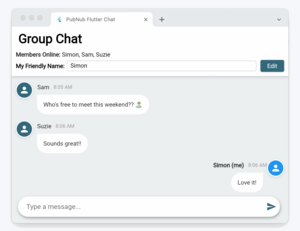 Preview of Chat Demo written in Flutter demo