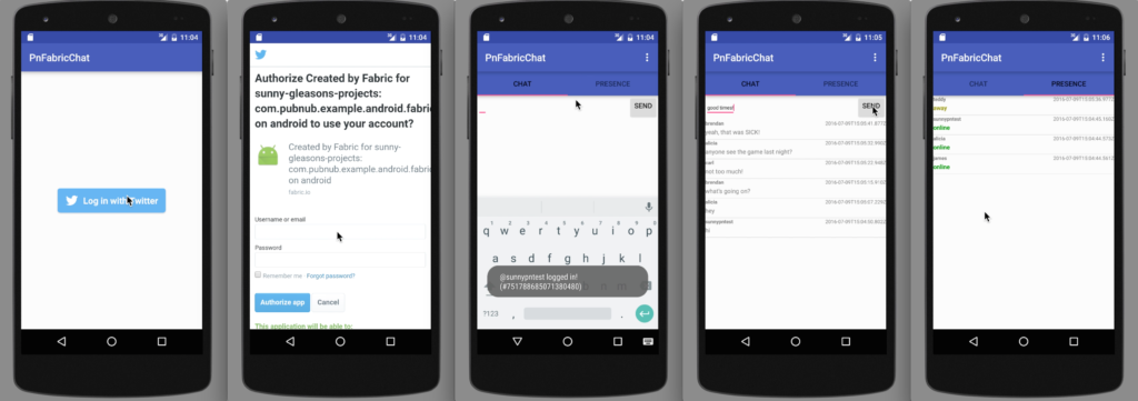 PubNub Fabric Chat App for Android