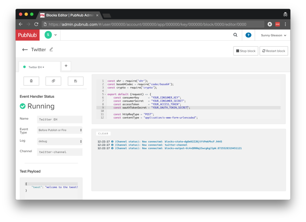 functions setup code