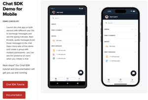 Preview of Chat SDK Demo for Mobile demo